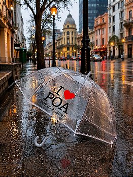 Guarda-Chuva Transparente I ❤️ POA