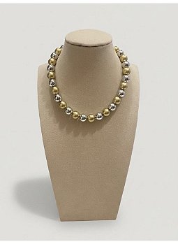 Colar de Resina Dourado e Prateado