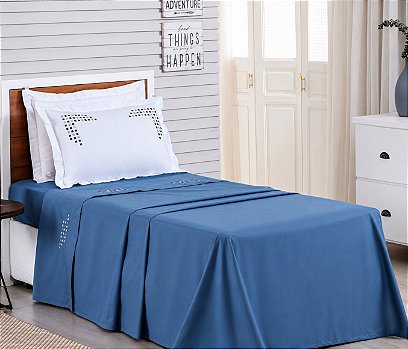 Jogo de Cama Estilo Solteiro 3 Peças – Percal 230 Fios 100% Algodão