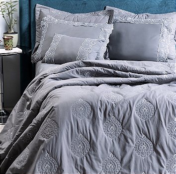 Cobre Leito Nobele Queen 3 Peças Percal 200 Fios – Conforto, Sofisticação e Elegância