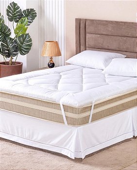 Pillow Top Queen Juma Sonatto Hipercal 200 Fios Pantografado Branco