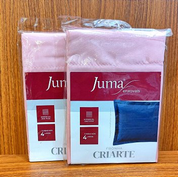 Fronha Avulsa Juma Criarte Hipercal 200 Fios com Abas nos 4 Lados Rosa