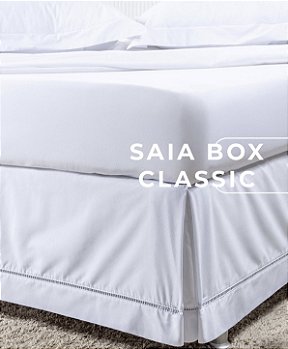 Saia para Cama Box Solteiro Percal 180 Fios Ponto Palito Premium