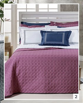 Kit Enxoval Secret Casal Juma Fúcsia Percal Misto 180 Fios Matelassado — 07 Peças