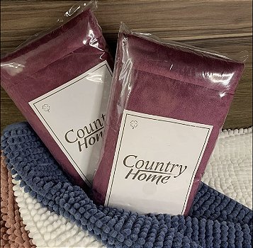 Porta Travesseiro de Veludo com Debrum Country Home Uva — 70x50 cm