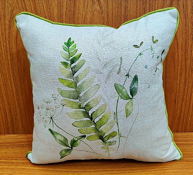 Capa de Almofada Decorativa Verde Floral Jolitex — 43x43 cm