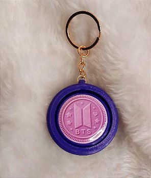 Botton Giratório BTS Chaveiro Roxo