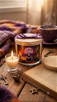 "Hocus Pocus" - Vela artesanal com aroma de TORTA DE ABÓBORA - 100g.