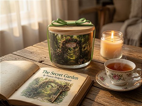 "O Jardim Secreto" - Vela artesanal com aroma de CASCAS E FOLHAS - 100g.