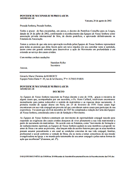 Decreto de Reconhecimento das Equipes de Nossa Senhora