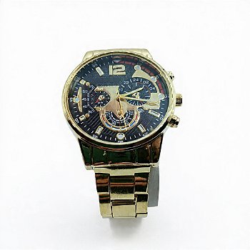 Relógio de Pulso Masculino Dourado Elegante