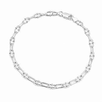 Pulseira Feminina Prata 925 Elo Cartier Delicada