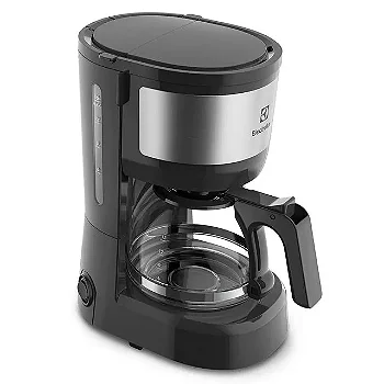 Cafeteira Elétrica Electrolux 15 Xícaras Efficient com Filtro Permanente Removível Cor Inox Preta (ECM10) 127v