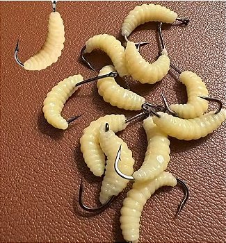 Kit Iscas De Pesca Larvas De Borracha Macia Bichinho Laranja