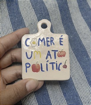Placa Decorativa Cerâmica Esmaltada Pequena tomatinho