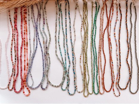 Choker Microcristais Facetados Prata 925(Morganita)
