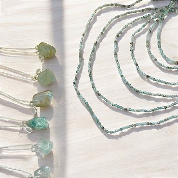 Mix De Colares Água Marinha Azul Prata 925
