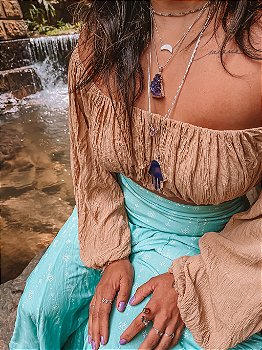 Choker Mirocristais Facetados Ametista Natural