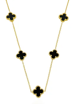 Colar Aço Inoxidável Folheado a Ouro 18k Inspiração VG Resinado