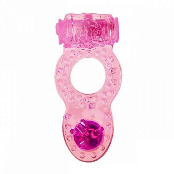 Anel Peniano com Mini Cápsula Vibratória, Estimulador de Clítoris, Cerdas e Pérola
