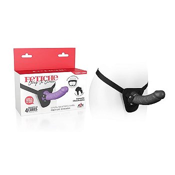 Prótese Peniana Realística com Anel, Base em Ventosa e Cinta Ajustável – Fetiche Strap On Series