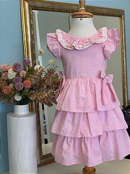 Vestido Rosa Listrado Roana