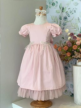 Vestido Rosa Com Laços Roana