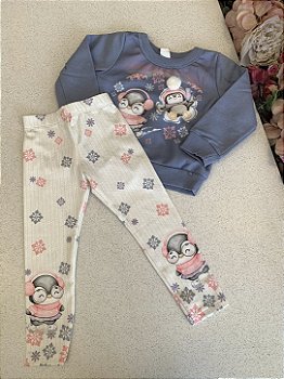 Conjunto Moletom c/ Legging Pinguins Infanti
