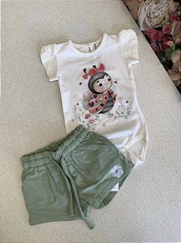 Conjunto Body c/ Shorts Joaninha Infanti