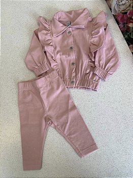 Conjunto Jaqueta Babados c/ Calça Rosa Infanti