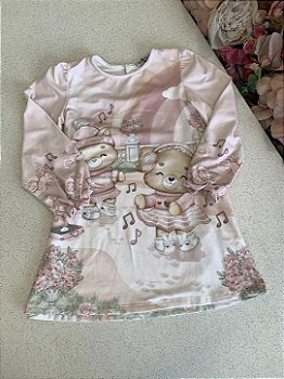 Vestido ML em Malha Rosa Infanti