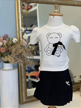 Conjunto Short Saia Preto Infanti