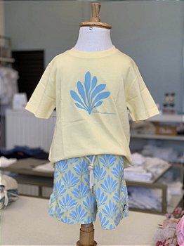 Conjunto Camiseta e Short Tactel Amarelo Dudes