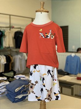 Pijama MC Vermelho Looney Tunes Masculino Veggi