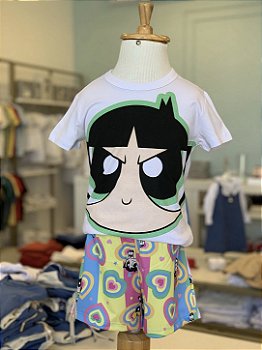 Pijama MC Branco Meninas Super Poderosas Feminino Veggi