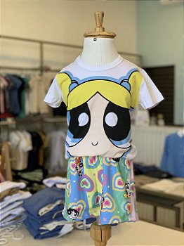 Pijama MC Branco Meninas Super Poderosas Feminino Veggi