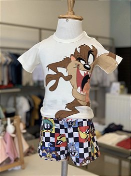 Pijama MC Marfim Looney Tunes Masculino Veggi