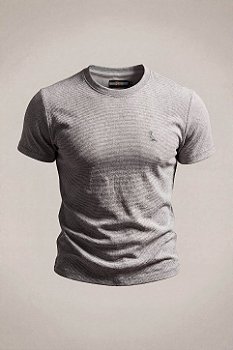Camiseta Mini Reserva Listrada Cinza Claro