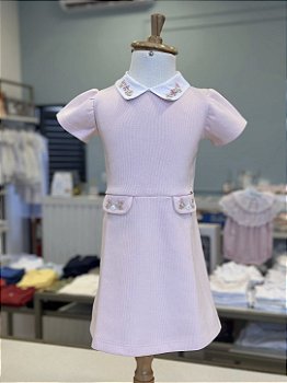 Vestido Rosa Malha Canelada Roana
