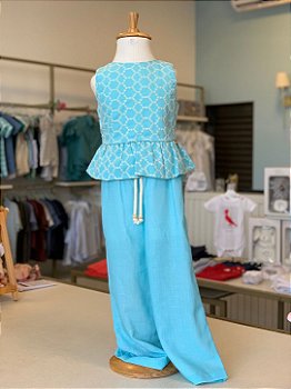 Bata Regata e Calça Azul Aquario Infanti