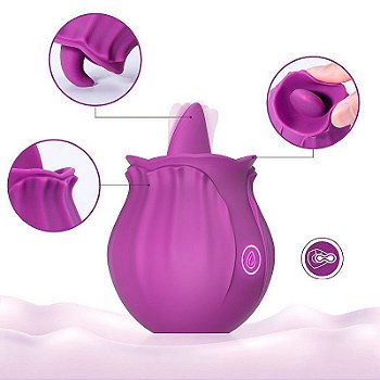 Vibrador e Estimulador Clitoriano Rosa com Língua Pulsante