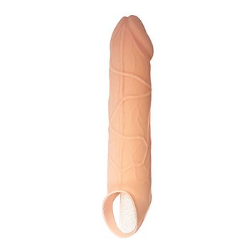 Capa Peniana Realística de Silicone com Anel Escrótico 18cm