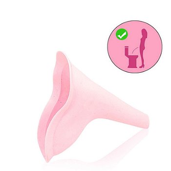 Condutor Urinário Feminino Funil de Silicone para Fazer Xixi em Pé