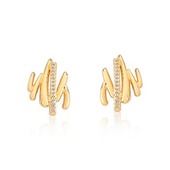 Brinco Cristal Dourado Elegante