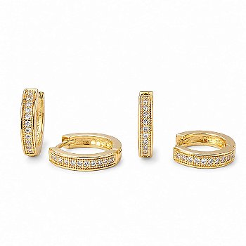 Brinco Argola Grossa Dourada em Ouro