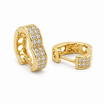 Brinco Argola Coração Quadrada Dourado M