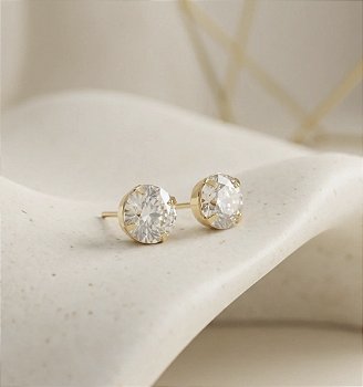 Brinco Luz - Banhado Ouro 18k - Cristal