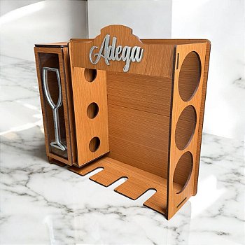 Adega de parede Barzinho com suporte para Rolhas em MDF