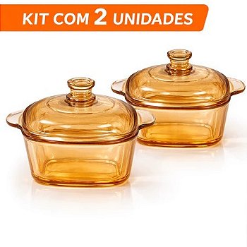 Travessa com Tampa Âmbar Elegante em Vidro