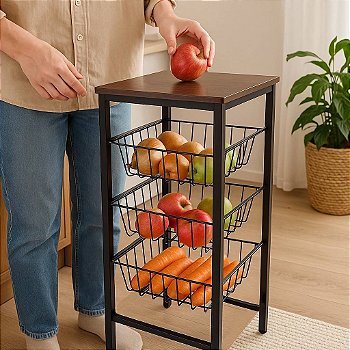 Fruteira Reforçada com 3 Cesto em Aço